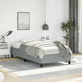 Light Gray Polyester Twin XL Bed Frame with Plywood and Engineered Wood Construction, Modern Breathable Fabric Design for Sturdy Support and Easy Assembly, Versatile Sleeping