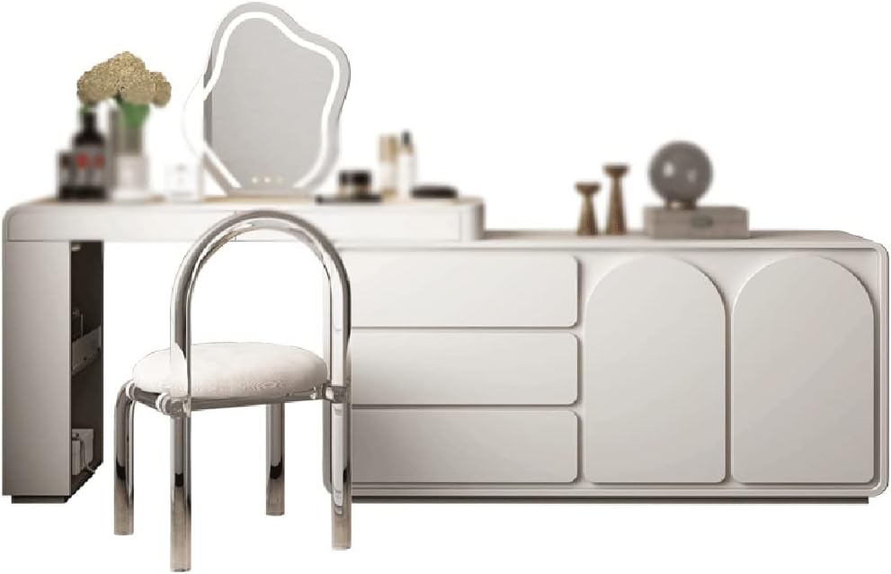 Dressing Table Bedroom Storage Cabinet Vanity Corner Retractable Wood