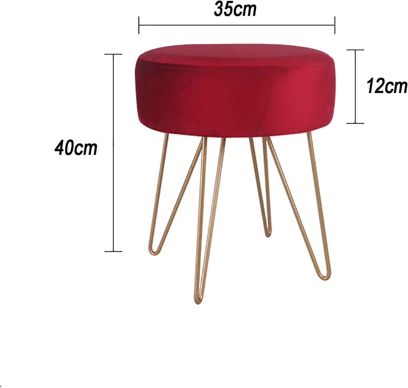 BTZHY Vanity Chair,Velvet Vanity Stool, Vanity Chairs for Makeup Room, Soft Foot Stool with Metal Legs, Makeup Chair for Vanity Bench Ottoman Footrest Vanity Chair for Bedroom, Living Room and Entryw