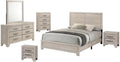 Best Quality Furniture 6 Piece Bedroom Set in Rustic Gray Oak Wood in King