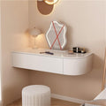 Corner Floating Desk with Drawers Modern White Wall-Mounted Vanity Makeup Table for Room & Bathroom Long-Lasting(Right)