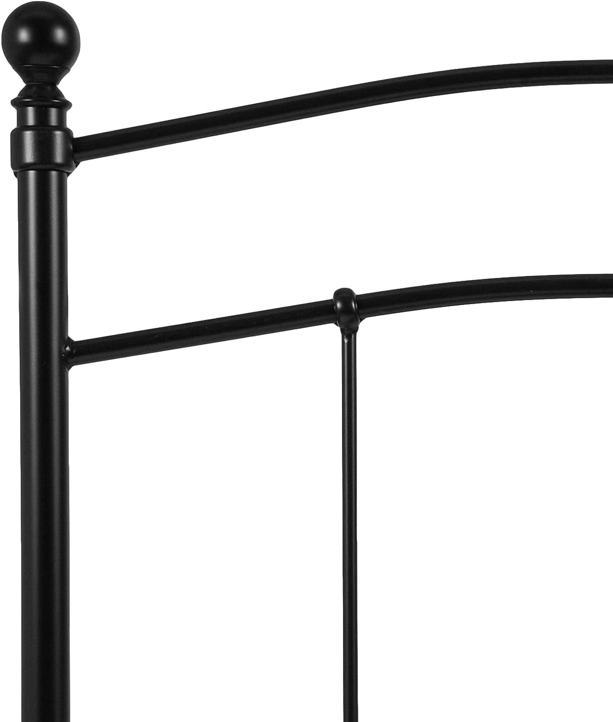 Flash Furniture Woodstock Decorative Black Metal Twin Size Open Slat Headboard with Round Posts