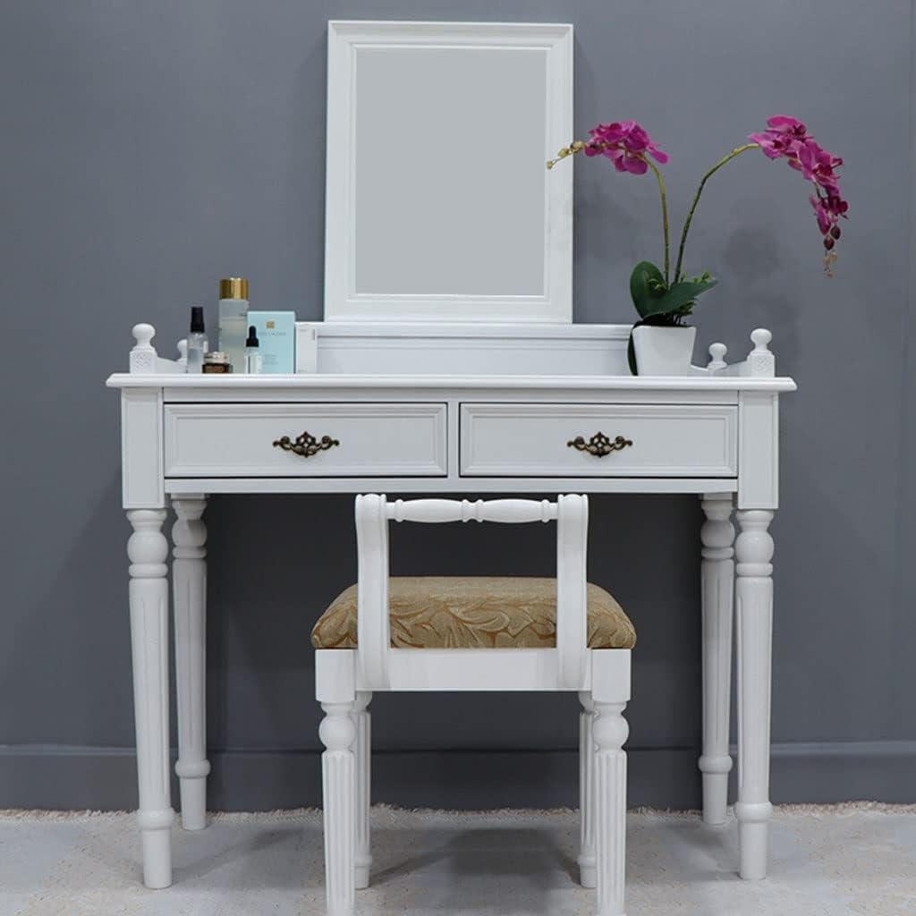 Vanity Benches Dressing Table Modern Minimalist Light Luxury Dressing Table Bedroom Dressing Table White Storage Cabinet with Stool (Color : White)