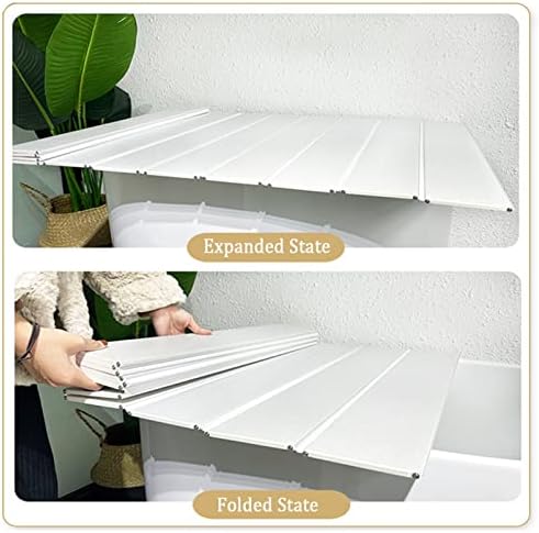 Bamboo Bathtub Caddy Tray with Foldable Cover for Spa Bath & Shower nization