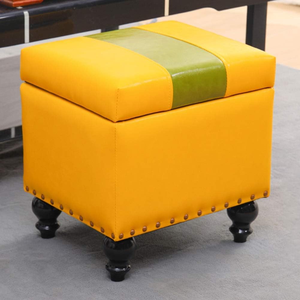 BTZHY Vanity Chair,Cube Faux Leather Storage Ottoman Foot Stool Pouf Bench Seat,Toy Box with Hinge Top Organizer Box Pouf Chest-b 40x34x40cm