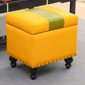 BTZHY Vanity Chair,Cube Faux Leather Storage Ottoman Foot Stool Pouf Bench Seat,Toy Box with Hinge Top Organizer Box Pouf Chest-b 40x34x40cm