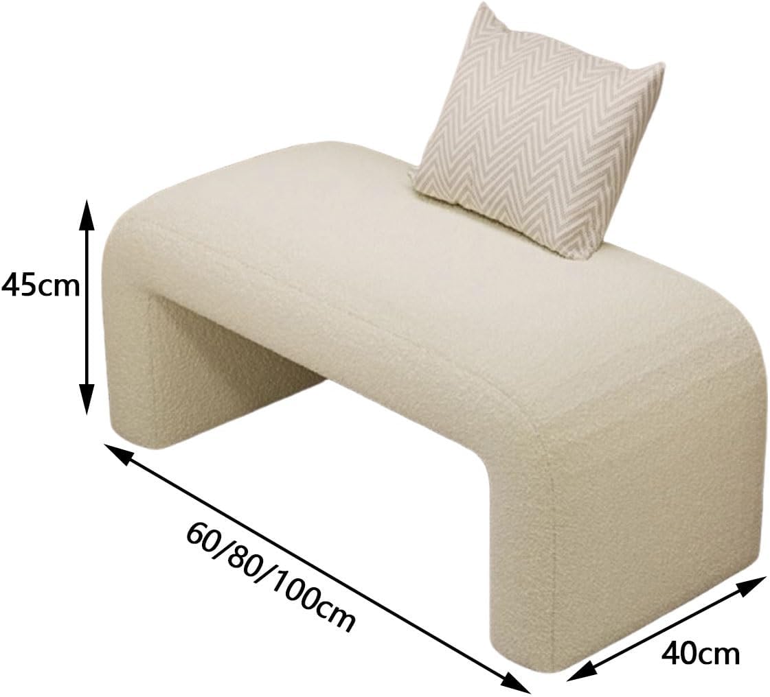 Modern Ottoman Bench Set, Padded U-Shaped Entry Bench Vanity Stool for Entry, Hallway, Living Room, Bedroom, Walk-in Closet(Gray,60cm/23.62in)