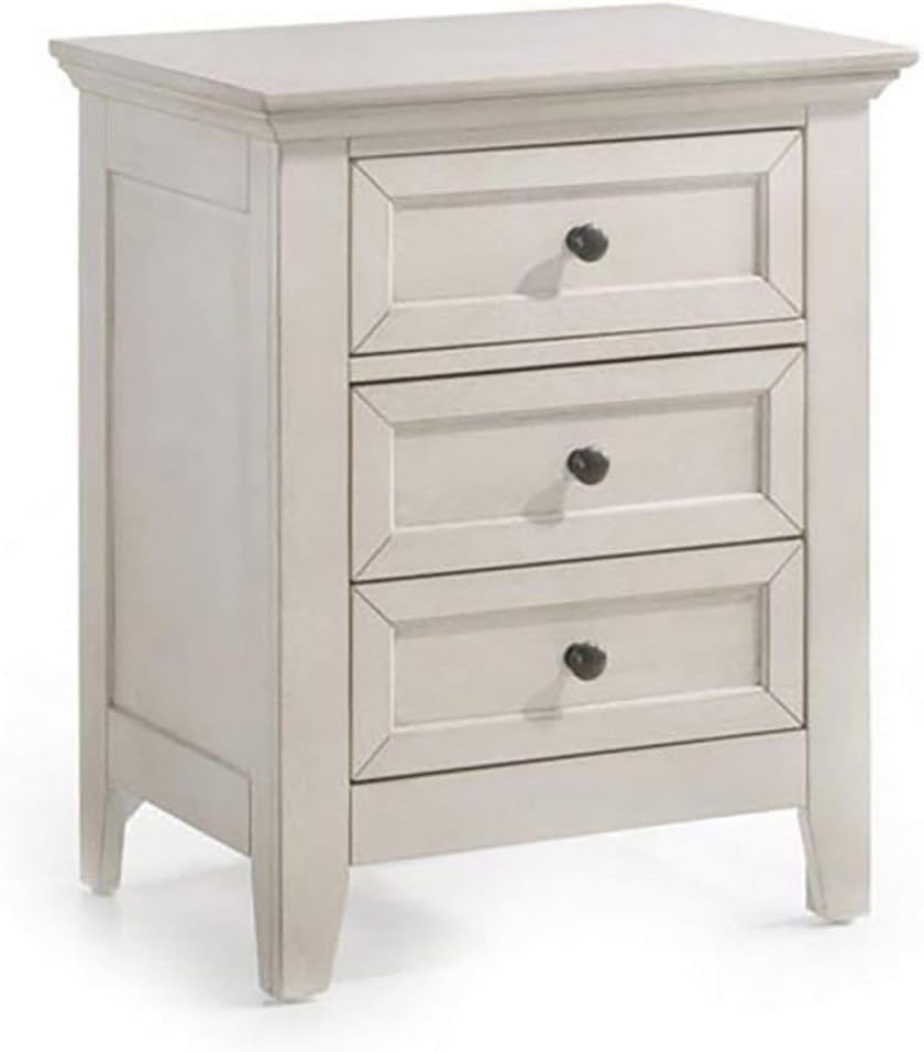 Intercon San Mateo King Size 4 Piece Panel Bedroom Set Rustic White Finish