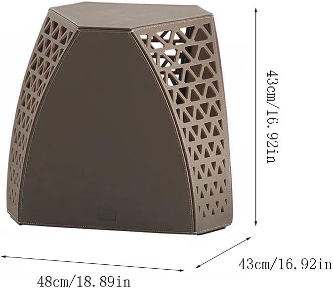 Small Ottoman Foot Rest Shoe Bench Shoe Changing Stool Hard Leather Small Side Table Sofa Corner Hollow Modern Simple Fashion Low Stool Shoe Storage Bench Footstool (Color : A, size : S48cm)