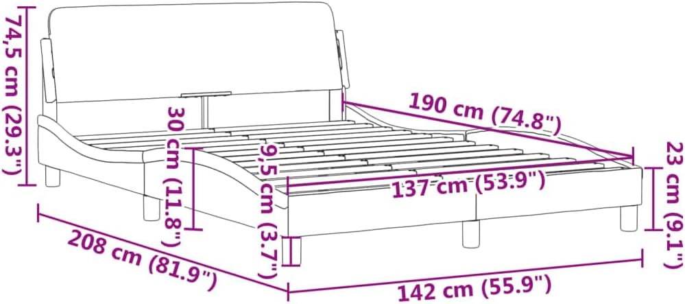 Queen Upholstered Platform Bed Frame Dark Gray Fabric Modern Bedframe with Headboard for Bedroom Furniture, No Mattress Needed