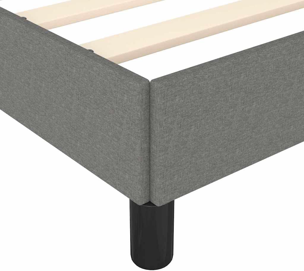 Dark Grey Fabric Bed Frame with Upholstered Headboard, Sturdy Plywood and Engineered Wood Construction for Full Mattress, Modern Bedroom Furniture for Adults, Durable Support