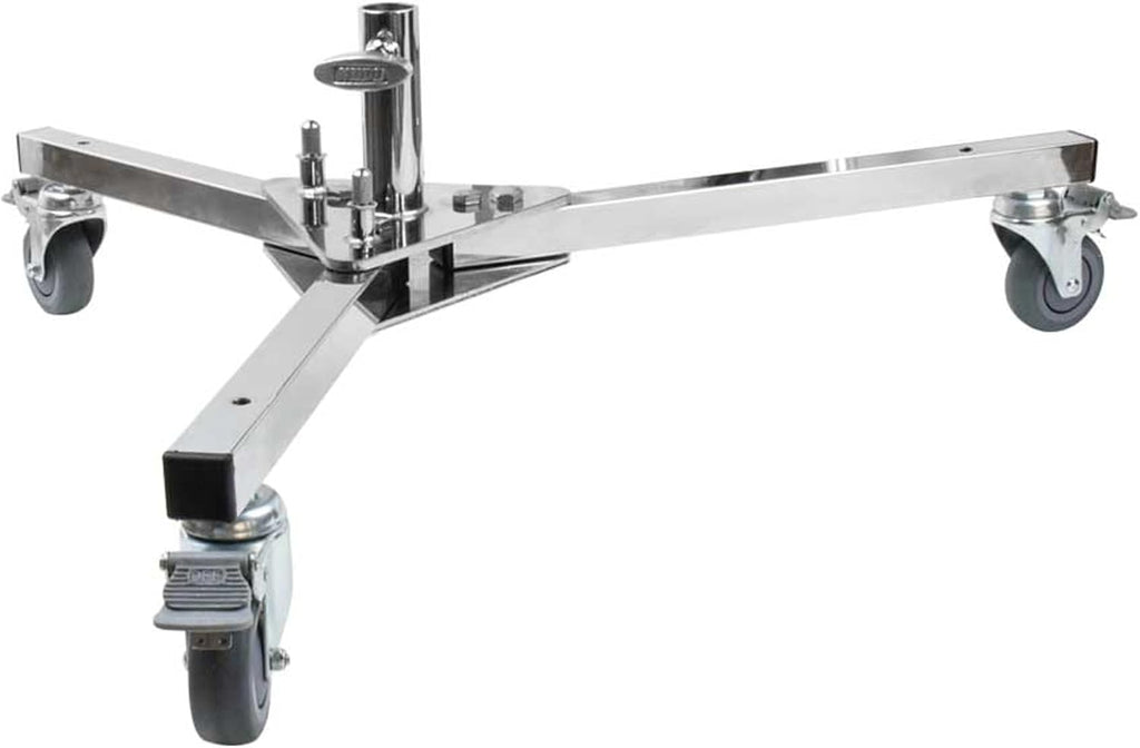 Kupo Mighty Runway Stand Base, Heavy Duty Wheeled Base with Extended Leg, Junior 1-1/8' Receiver for Mobile C-Stand Support, High Load Capacity - Black (KS302312)