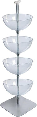 Azar Displays 751604 Product Display Bowls for Retail Stores - Stacked Bowls Floor Standing Mobile Product Display Stand - Produce Merchandisers - 4 Tier Bowl Organizer, '4 tiered 16'' bowl'