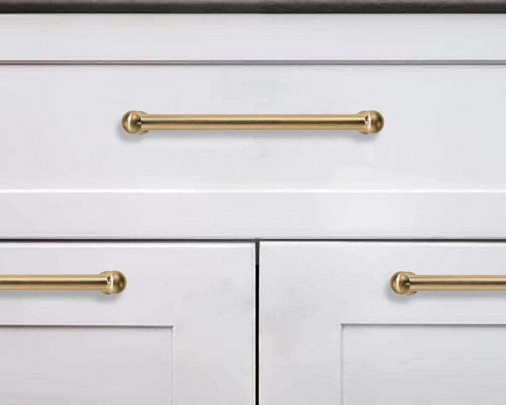 khtumeware 3 Pack Appliance Pull 18 Inch Hole Center Champagne Bronze Cabinet Pulls Heavy Duty Solid Satin Brass Cabinet Handles for cabinets Dressers Kitchens Handles Bathroom cabinets