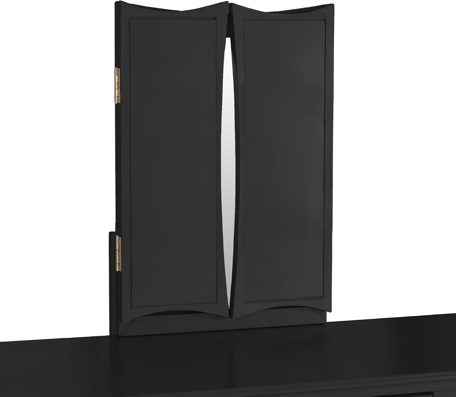 Poundex Bobkona Edna Vanity Set with Stool, Black