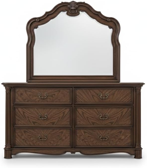 First of a Kind Nicole Traditional 4 Piece Queen Bedroom Set with Upholstered Tufted Headboard Elegant Classic Design Coordinated Furniture Collection