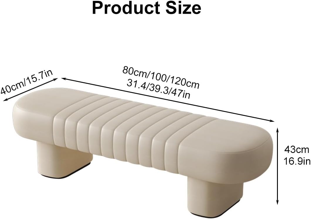 LEIYTFE Nordic Hallway Ottoman Change Shoe Bench End of Bed Bench Comfy Upholstered Seat,Clothing Store Bench Indoor Corner Bench Modern Living Room Ottoman (Color : Black, Size : 100CM)