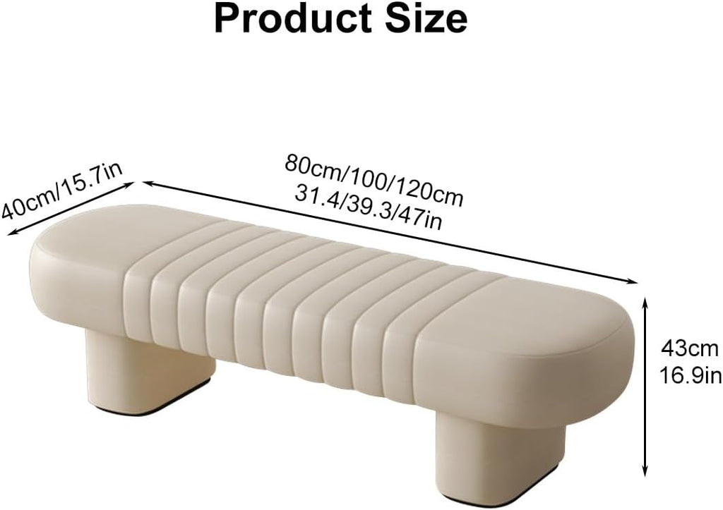 LEIYTFE Nordic Hallway Ottoman Change Shoe Bench End of Bed Bench Comfy Upholstered Seat,Clothing Store Bench Indoor Corner Bench Modern Living Room Ottoman (Color : /Grey, Size : 120cm)