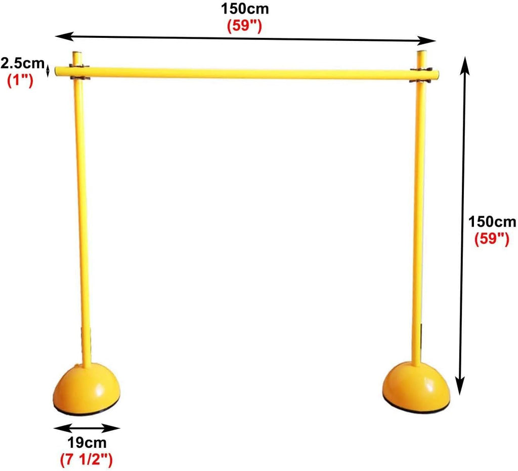 CMYUN Adjustable Speed Agility Poles with Base, Soccer Traning Equipment/Track & Field Hurdle Trainer, Horse Dog Agility Training Pole, 100/150/180cm(150cm(59'))