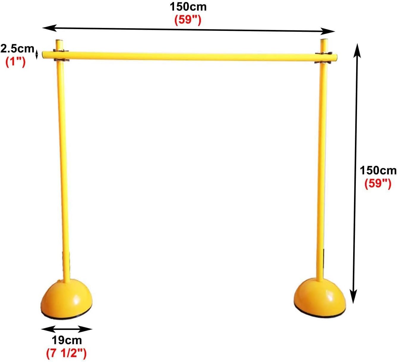 CMYUN Adjustable Speed Agility Poles with Base, Soccer Traning Equipment/Track & Field Hurdle Trainer, Horse Dog Agility Training Pole, 100/150/180cm(150cm(59'))