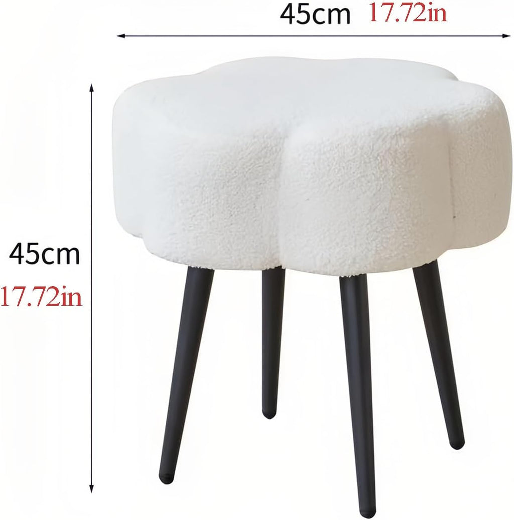 Vanity Stool, Padded Makeup Stool, Features Solid Metal Legs, Ideal for Dressing Corners, Modern Footstool, Easy Assembly(Style 2)