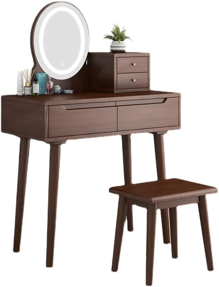 Vanity Benches Dressing Table with Lamp and Mirror Integrated Modern Minimalist Dressing Table Small Apartment Bedroom Makeup Table (Color : A)