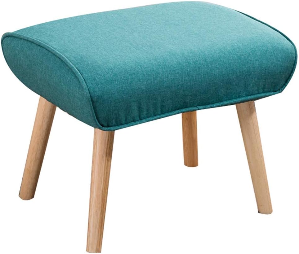 BTZHY Vanity Chair,Foot Stool Ottoman Fabric Stool Small Footstool Step Stool Change Shoes Foot Rest Solid Wood Home Decorative Living Room Balcony, 5 Colors