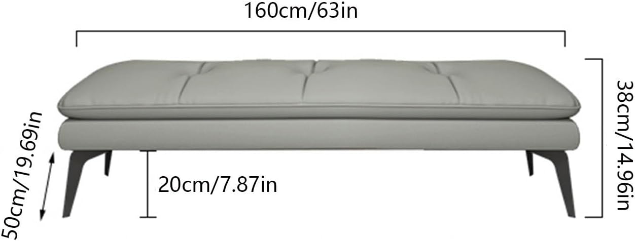 Bedroom End of Bed Bench Upholstered Bedroom Bench Leather Foot Stool Entrance Bench For Dining Room Living Room Bedroom End of Bed Ottoman Foot Rest Couch Long Bench ( Color : Gray , Size : 160*50*38