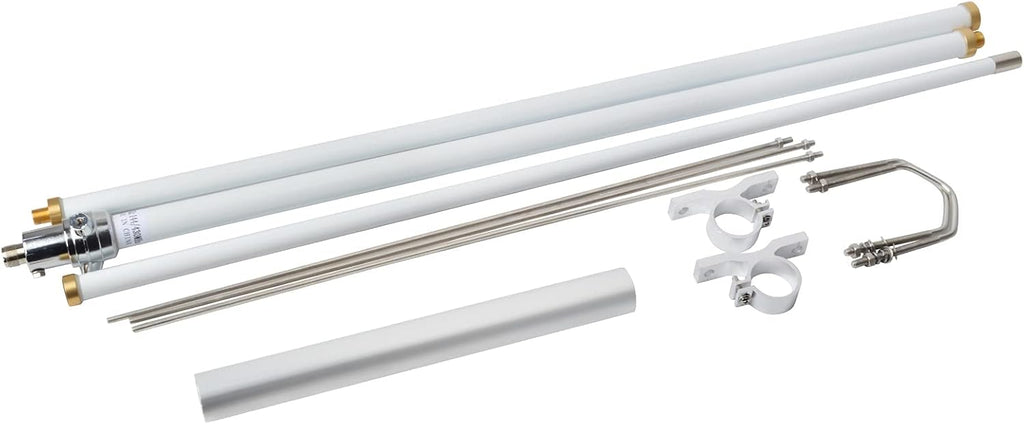 Fiberglass Dual Band Antenna, Outdoor 2Meter 70CM Base Antenna, 5.5/8.5dBi UHF-Female (SO239) Roof Antenna with Bracket Mount for Kenwood Yaesu Motorola Mobile Transcevier