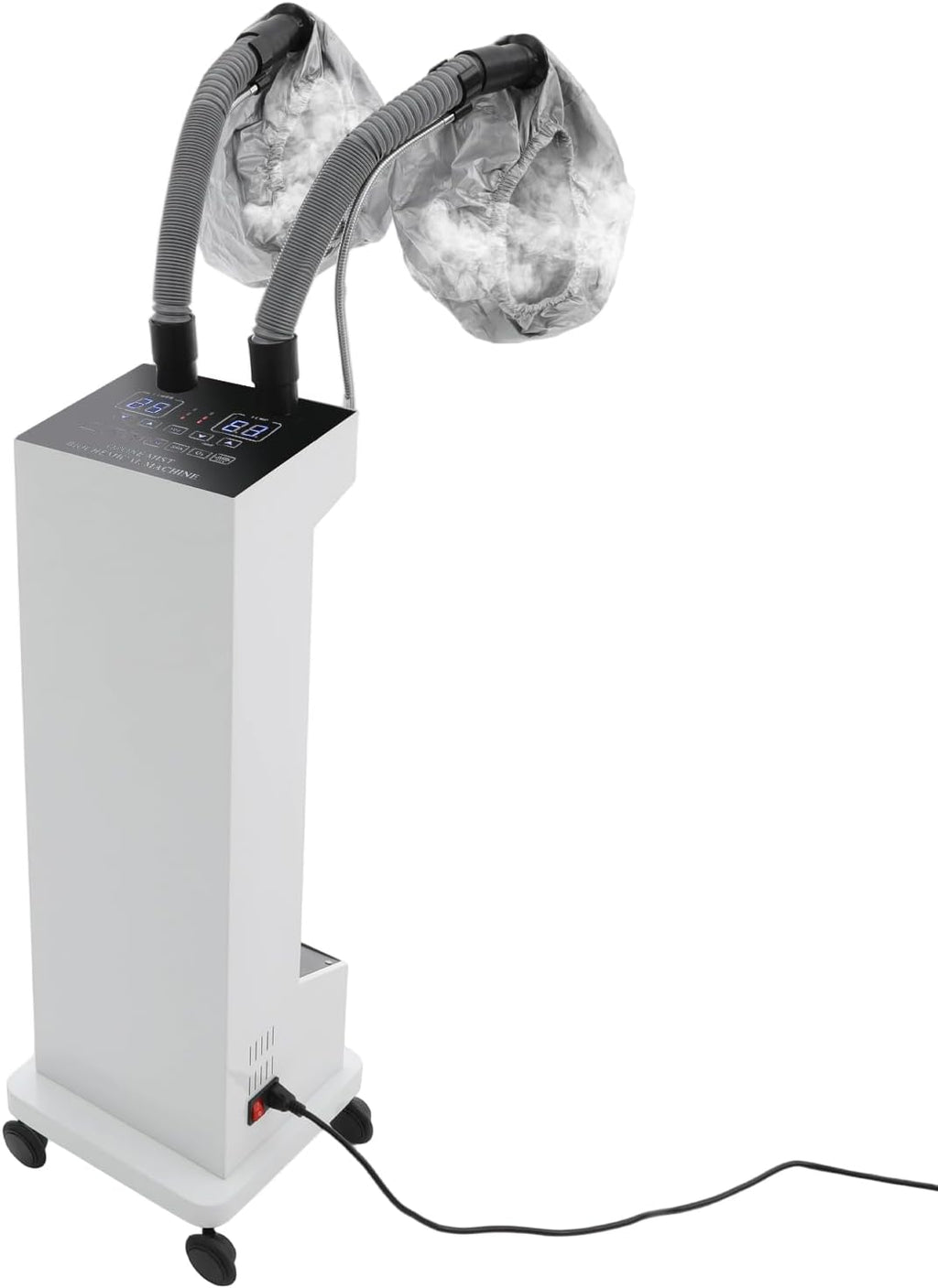 TFCFL 650W Professional Hair Steamer with Nano Mist, 5 Modes (Color/Care/SPA), Adjustable Timer & Temp, 0.32gal Tank & Mobility Base - for Salon & Home Deep Conditioning Treatments (White)