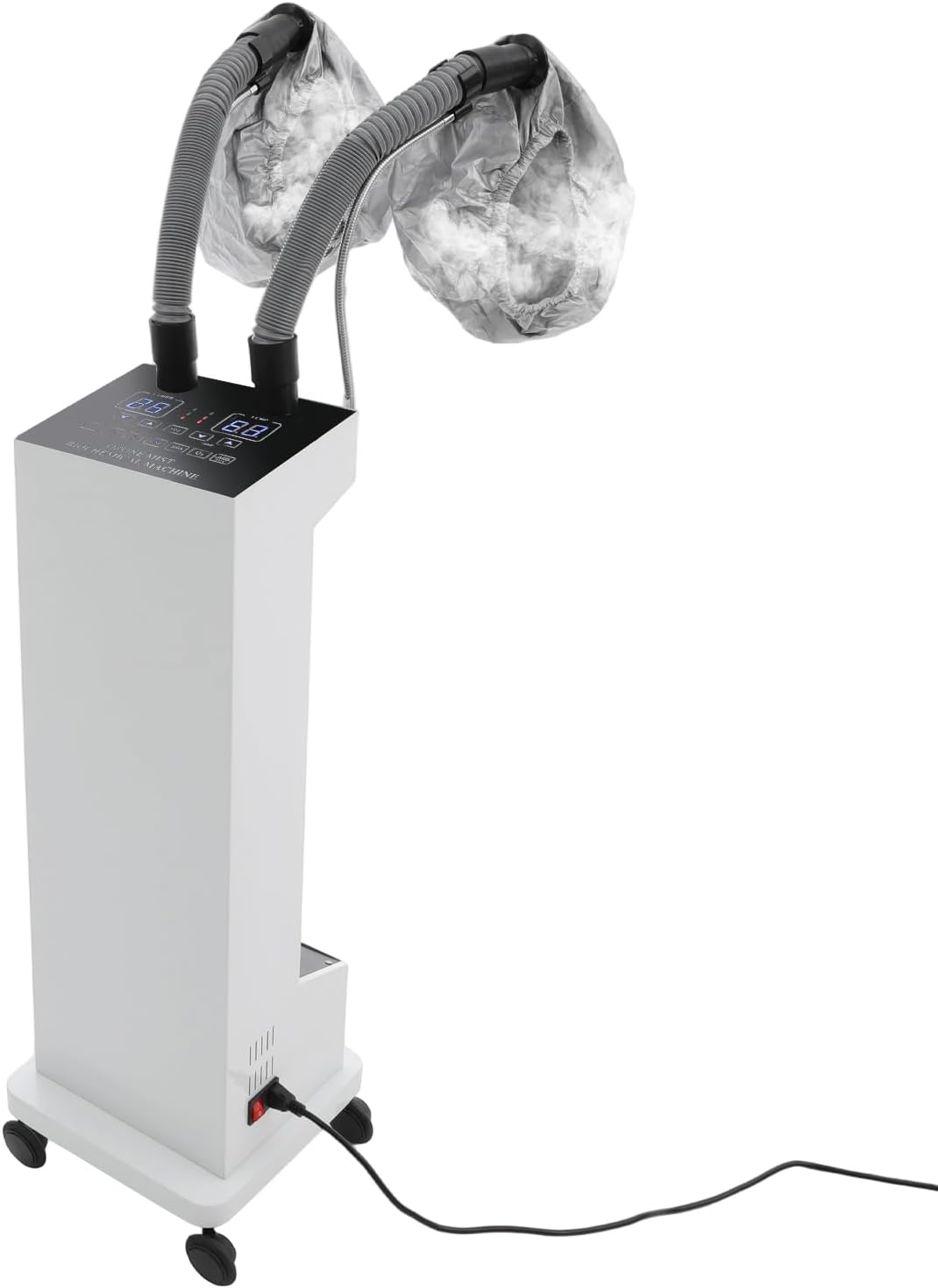 TFCFL 650W Professional Hair Steamer with Nano Mist, 5 Modes (Color/Care/SPA), Adjustable Timer & Temp, 0.32gal Tank & Mobility Base - for Salon & Home Deep Conditioning Treatments (White)