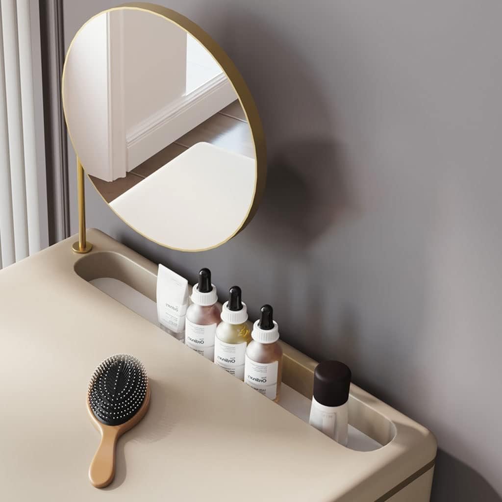 Vanity Benches Vanity Desk Set Ladies Fashion Dresser Bedroom Modern Dresser Bedroom Makeup Jewelry Organizer with Mirror, Stool (Color : A)