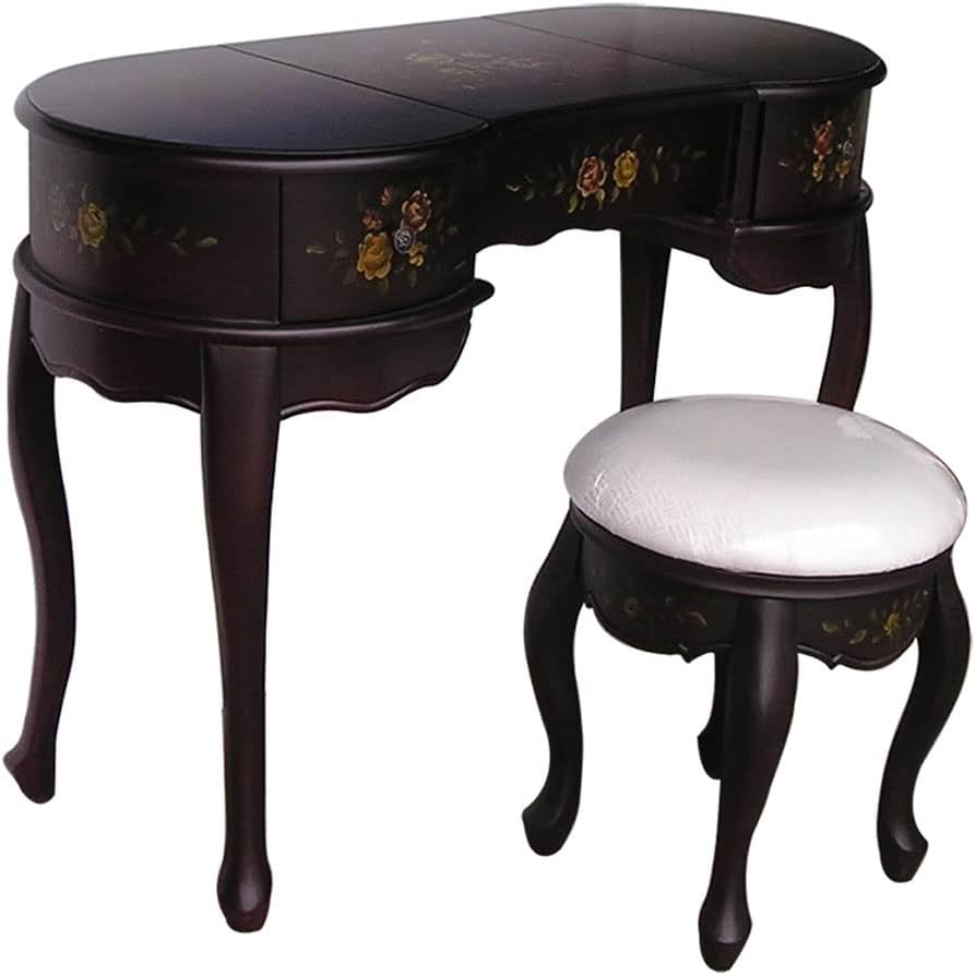 Vanity Benches Vanity Desk Set Retro Small Bedroom Dresser Flip Mirror Dresser Ladies Dresser Multifunctional Table with Stool (Color : A)