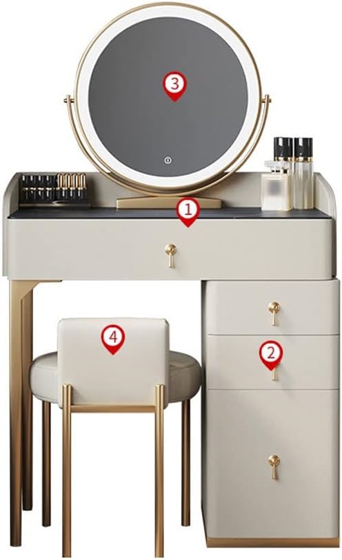 Vanity Benches Dresser Set Slate Dresser Bedroom Small Dresser Modern Ladies Vanity Table Multifunctional Table (Color : A)