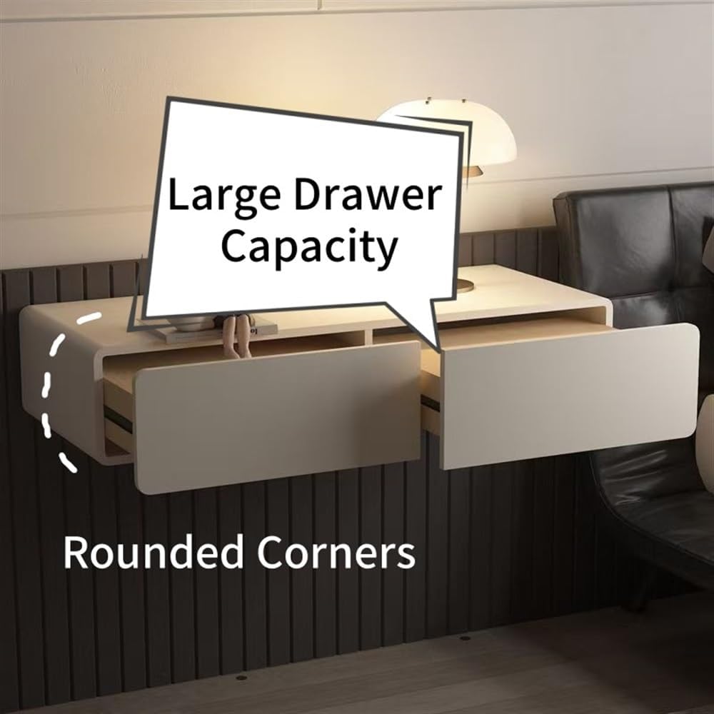 Wooden Floating Makeup Vanity with Drawers, Modern Wall Mounted Desk, Floating Vanity Makeup Table for Living Room Bedroom(Gray,39.4IN)