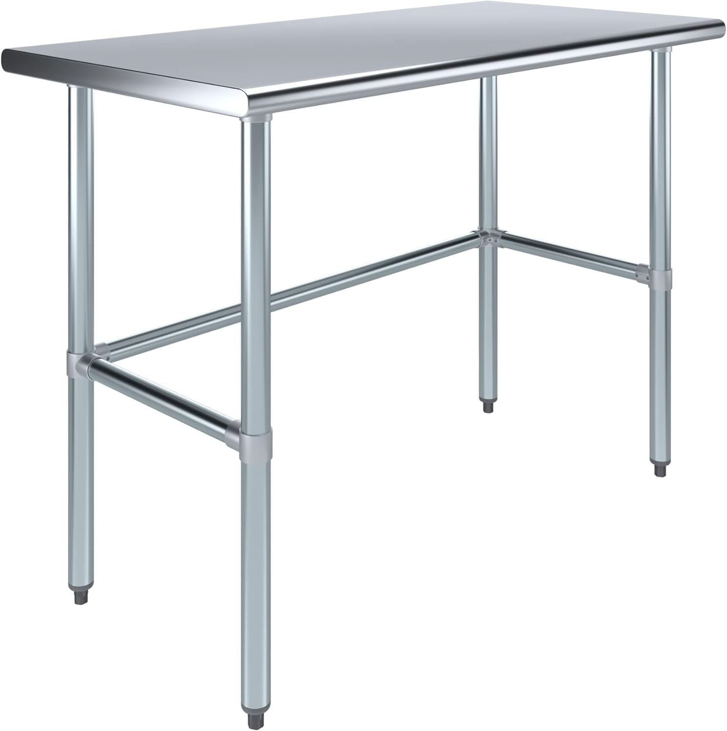 Commercial Open Base Stainless Steel Work Table – 48' x 24' | Heavy-Duty Prep Table with Galvanized Frame | NSF Certified | Restaurant & Utility Use