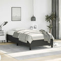 Twin XL Faux Leather Bed Frame with Engineered Wood Support, Black Upholstered Platform Bed for Compact Spaces, Easy Assembly and Low Maintenance