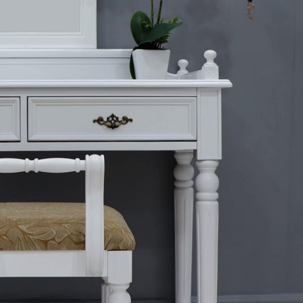 Vanity Benches Dressing Table Modern Minimalist Light Luxury Dressing Table Bedroom Dressing Table White Storage Cabinet with Stool (Color : White)