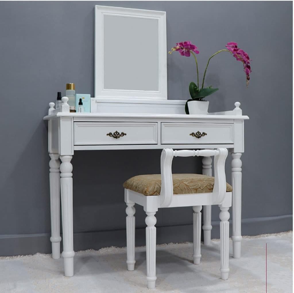 Vanity Benches Dressing Table Modern Minimalist Light Luxury Dressing Table Bedroom Dressing Table White Storage Cabinet with Stool (Color : White)