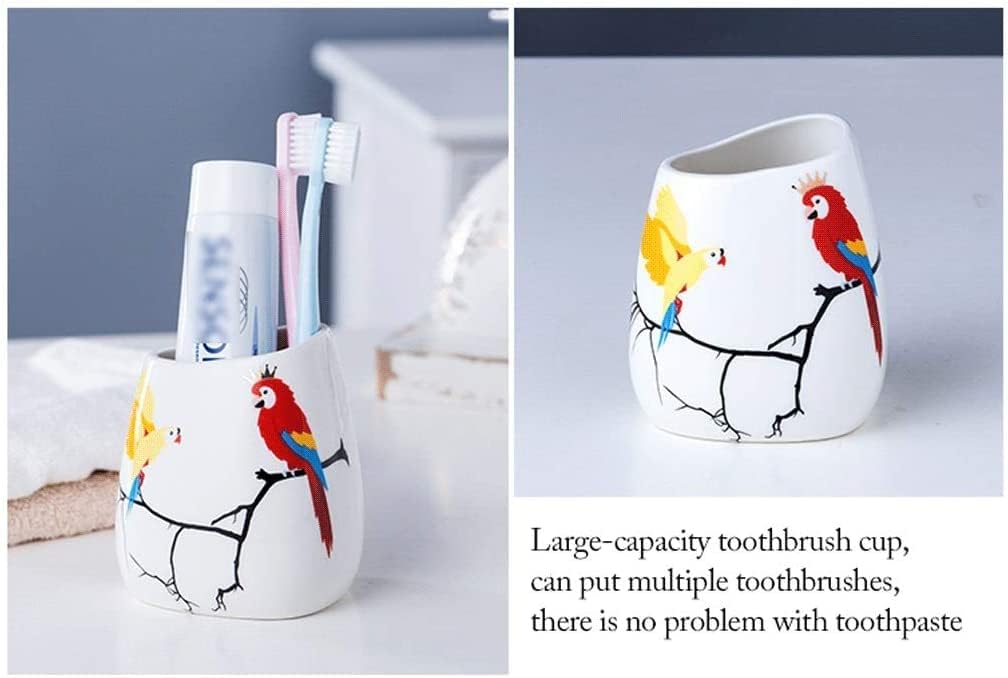Vanity Bathroom Decor, Bathroom Accessories Set Includes Cute Animal Lotion Soap Dispenser Toothbrush Holder Soap Holder Housewarming Gift(5 Pieces+Black Tray)
