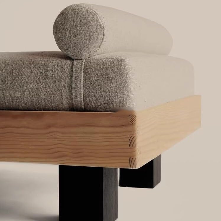 Nordic Solid Wood Bench Home Living Room Bedroom Bed End Hotel Guesthouse Entryway Shoe Stool Ottoman Couch Bench(120x50x42cm)