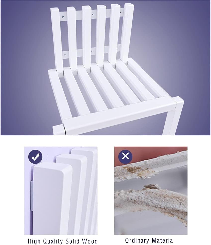Foldable Wall Mounted Bench with 150kg Capacity for Entryway Bathroom or Living Room Stylish Hollow Design Perfect for Small Spaces