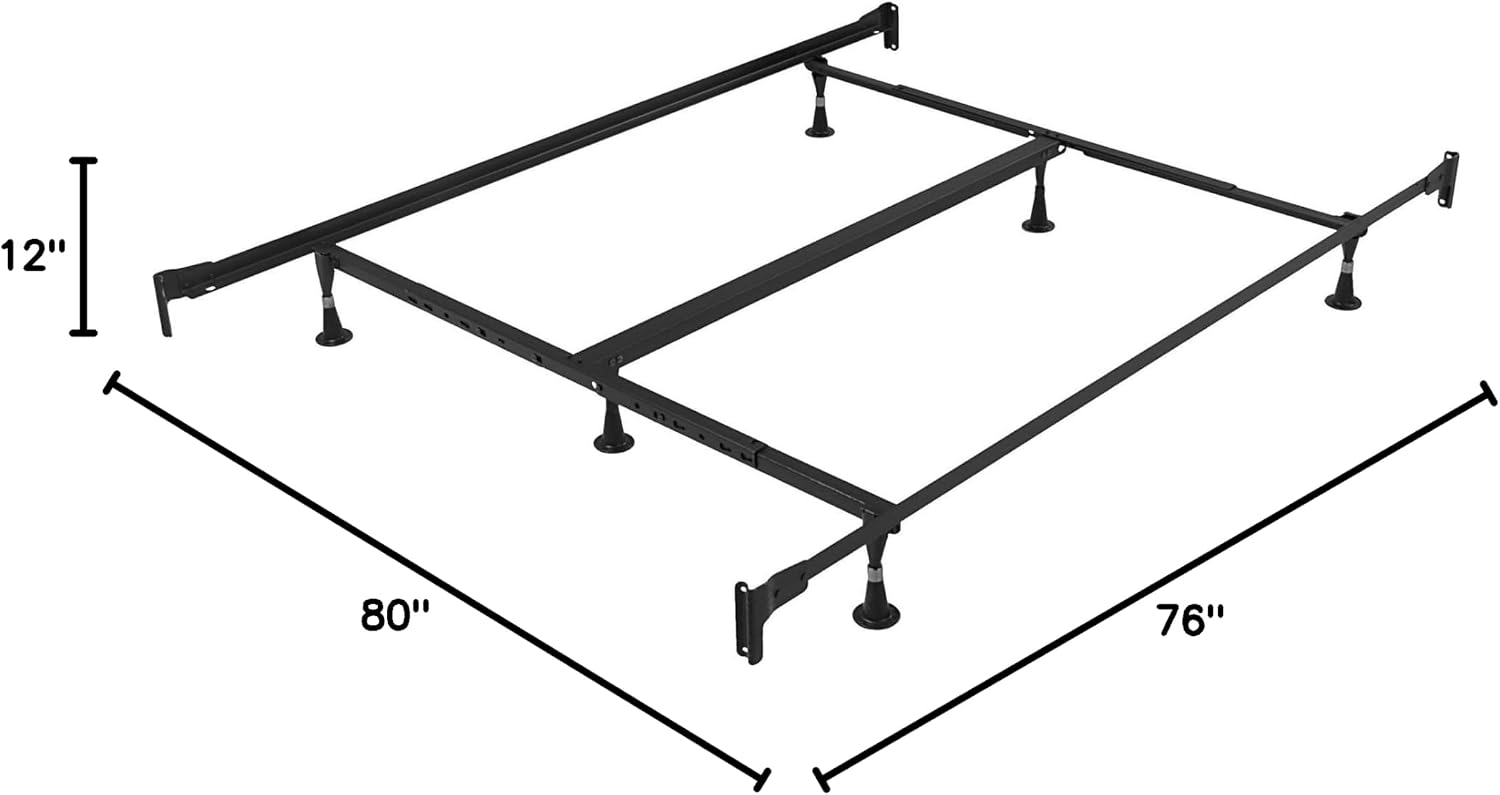 Dream Solutions USA DS USA Spinal Plush PillowTop Eurotop Mattress Set with Metal Bed Frame Included - Sleep System with Enhanced Cushion Support, Orthopedic Type (King 76'x80'x12')