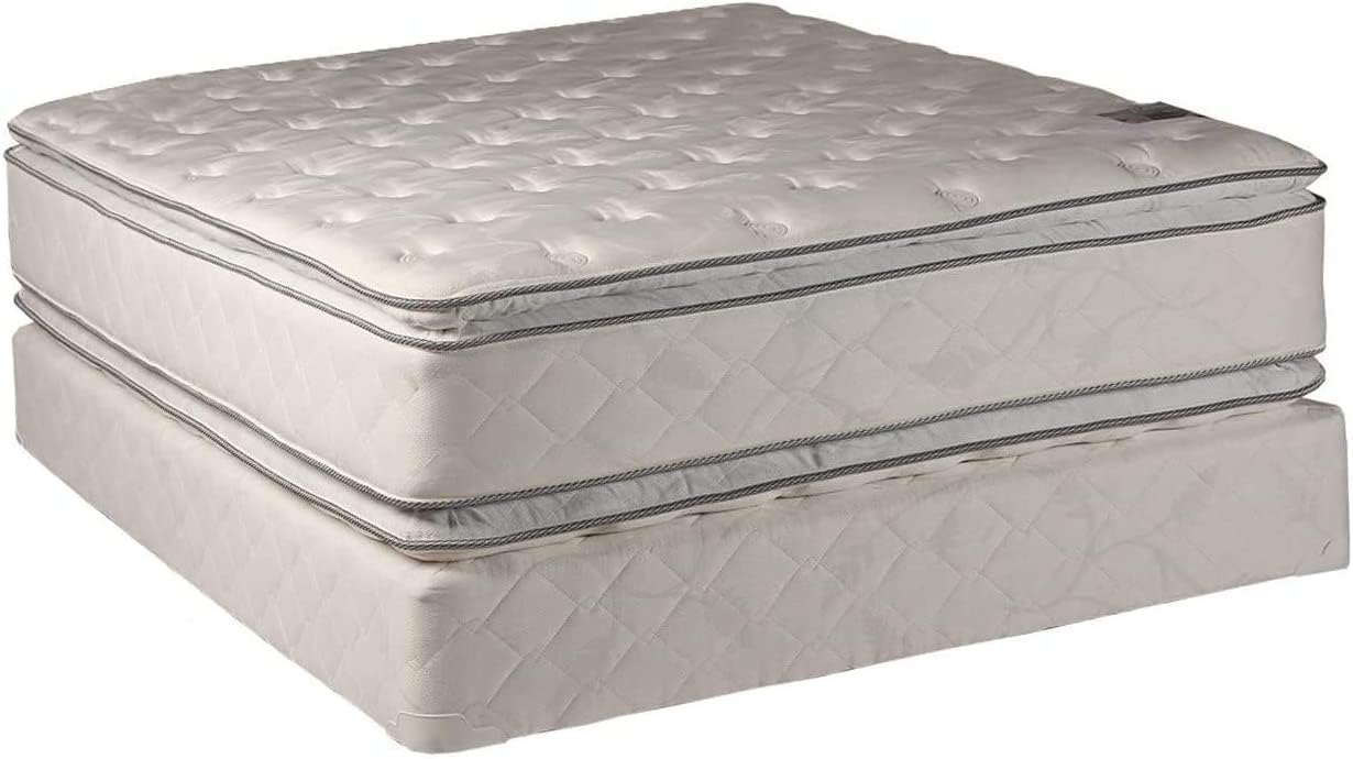 DS Solutions USA Hollywood Gentle Plush Two-Sided King Size Mattress Set with Metal Bed Frame - PillowTop, Spine Support, Sleep System with Enhanced Cushion Support, Longlasting