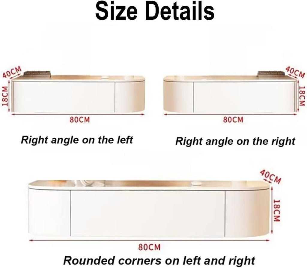 Wall-Mounted Vanity Desk, Floating Makeup Table with Storage Drawers, Corner Dressing Table for Small Spaces, Bedroom/Bathroom Makeup Organizer