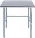 Commercial Open Base Stainless Steel Work Table – 24' x 24' | Heavy-Duty Prep Table with Galvanized Frame | NSF Certified | Restaurant & Utility Use