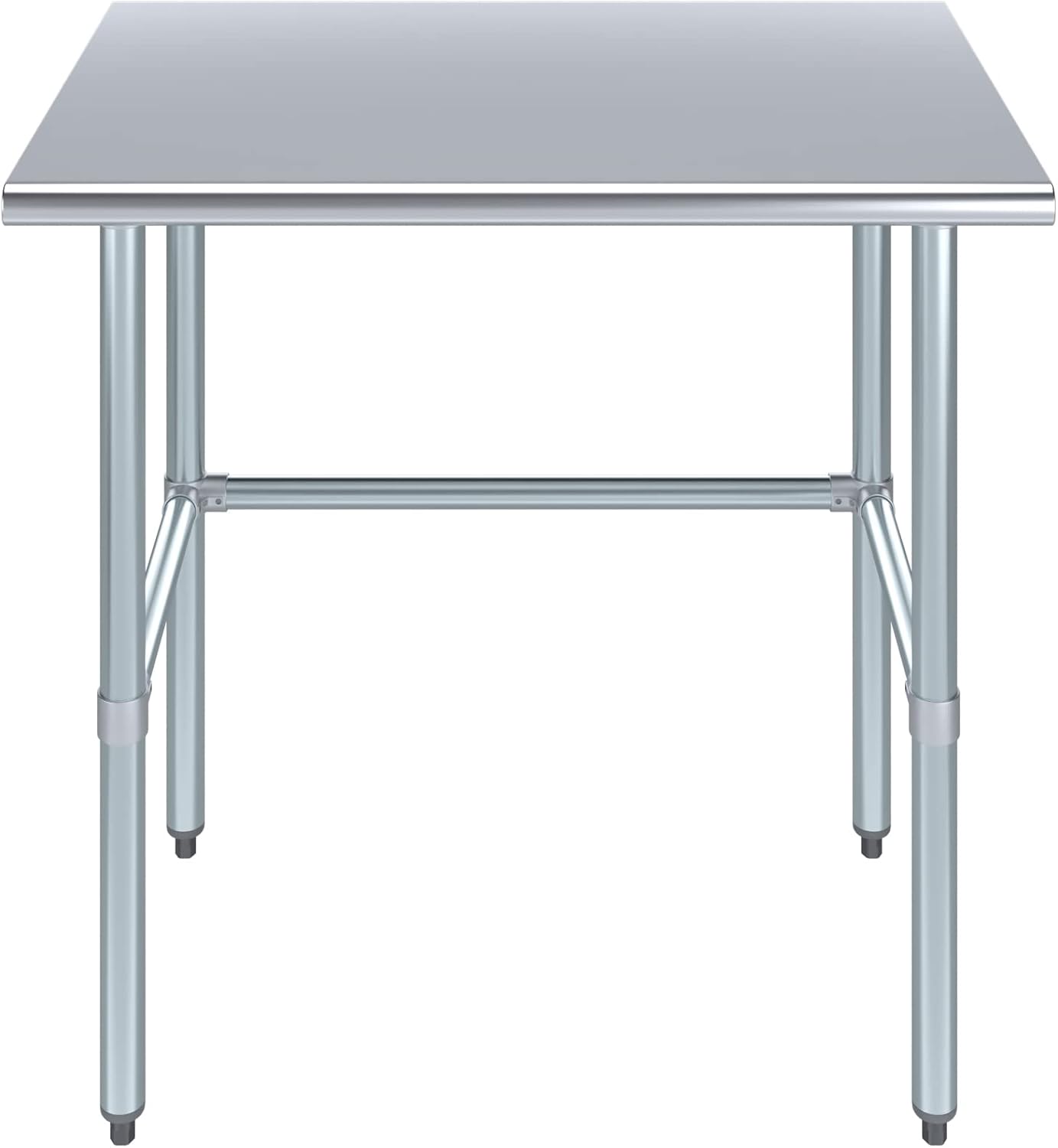 Commercial Open Base Stainless Steel Work Table – 24' x 24' | Heavy-Duty Prep Table with Galvanized Frame | NSF Certified | Restaurant & Utility Use