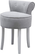 Vanity Stool Makeup Bench Vanity Benches Chair Padded Lounge Makeup Stool Fan Back Dressing Chair Piano Stool Cushioned Stool with Solid Wood Legs, Sitting 44cm / 17.32 Inch