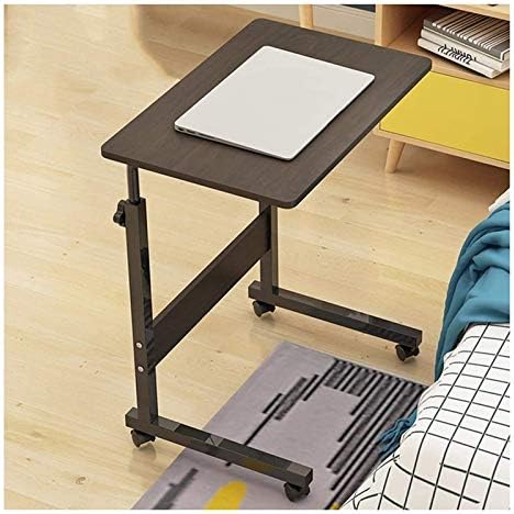Extendable Rolling Mobility Table Over Bed,Overbed Table Wheels Bedside Desk C-Shaped Base Laptop Desk Home Office Mobile Lap Table, Mobile Laptop Computer Stand Bedside Table Port