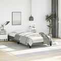 Dark Gray Polyester Twin XL Bed Frame with Plywood and Engineered Wood, Sturdy Slatted Base for Mattress Support, Modern Fabric Finish for Contemporary Bedroom, Easy Assembly